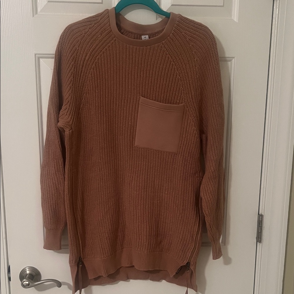 Varley pink Sweater with Pocket and Zippers